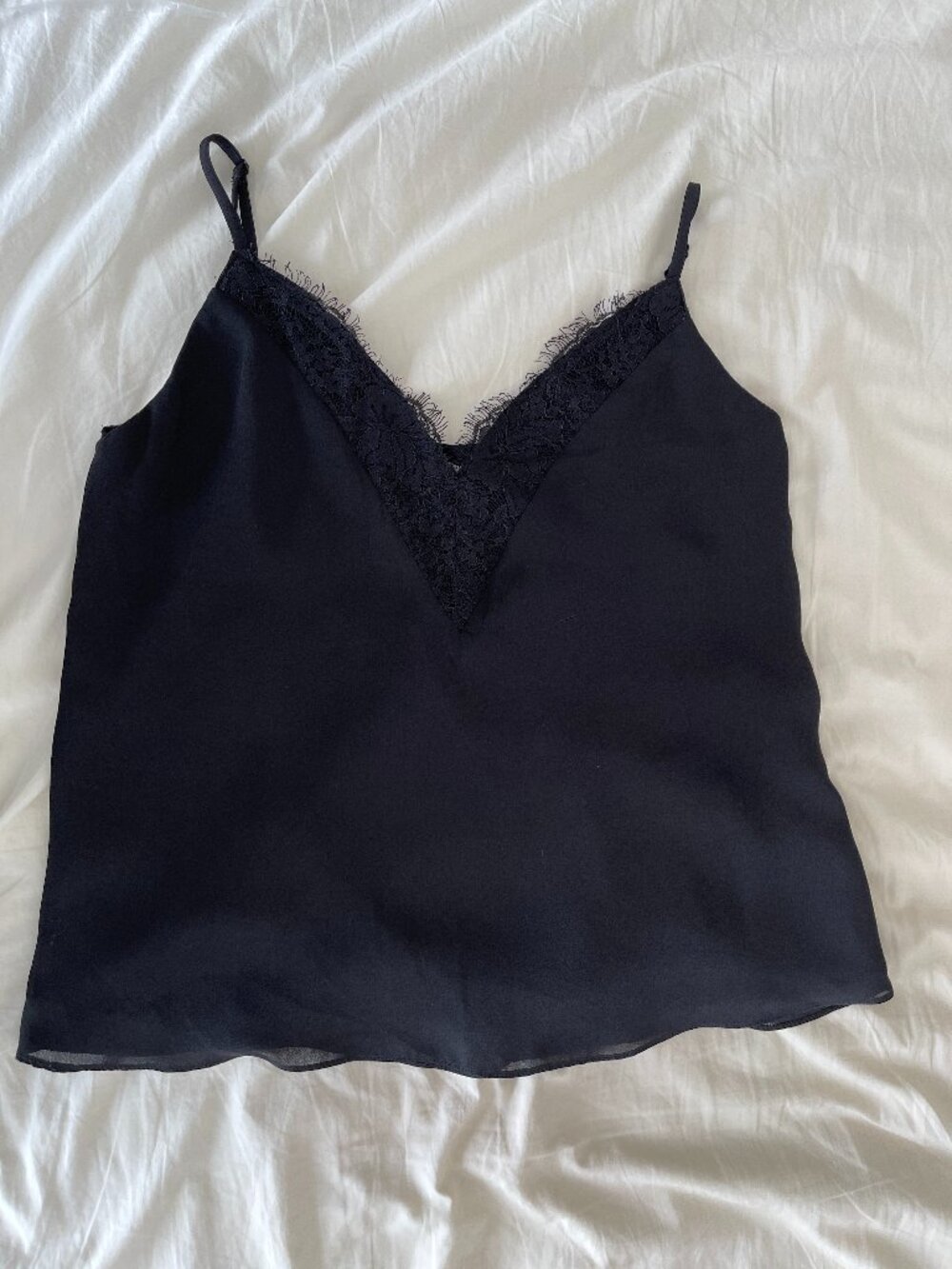 Black Lace V Strap Top in Small